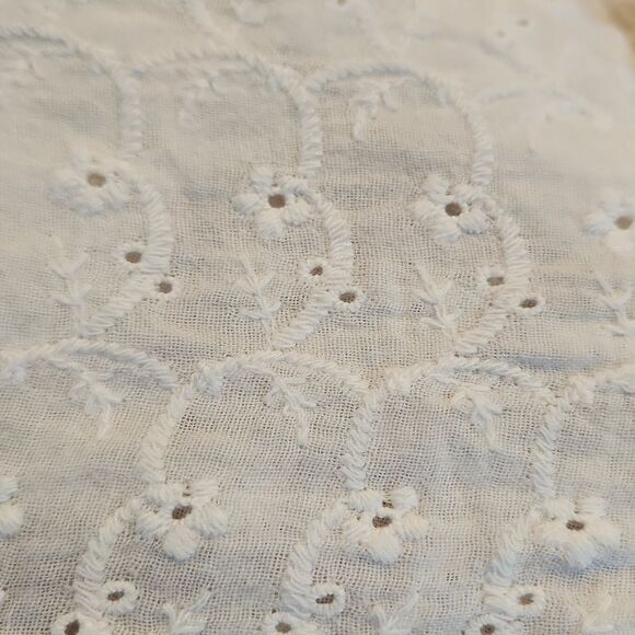 Free people small top embroidered floral peasant blouse white button down lace - Picture 11 of 11